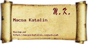 Macsa Katalin névjegykártya